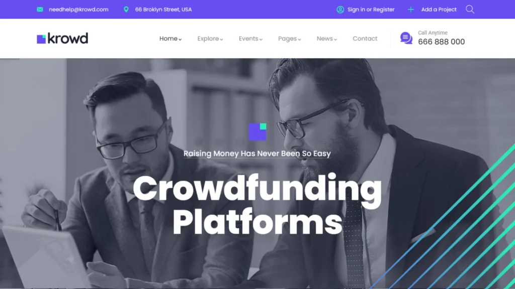 Krowd – Crowdfunding WordPress Theme