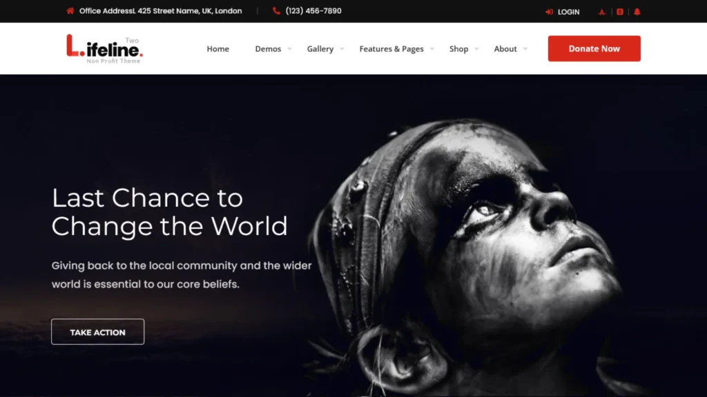 Lifeline 2 – Fundraising WordPress Theme