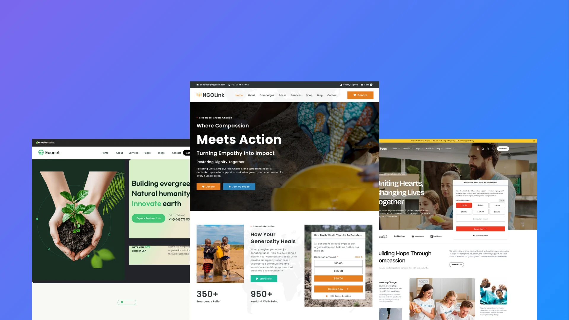 best WordPress website templates for nonprofits